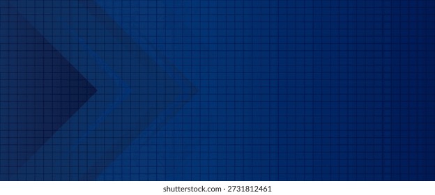 Anuncio largo de Vector abstracto azul. Fondo mínimo con flechas y espacio de copia para texto. Portada de Facebook, Anuncio de Web
