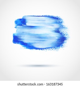 Blue abstract vector paint banner.