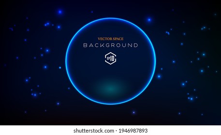 Blue abstract vector space Planet background.