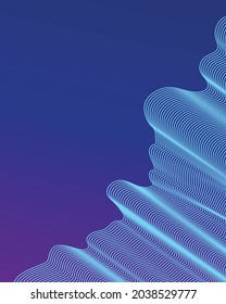 Blue abstract vector waves. Blue-violet gradient background. New texture for your advertisements, brochures, flyers, posters, covers.