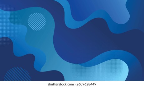 Blue abstract vector wavy fluid background