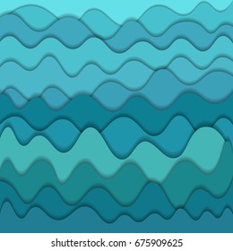 Blue abstract water wavy pattern. Vector illustration