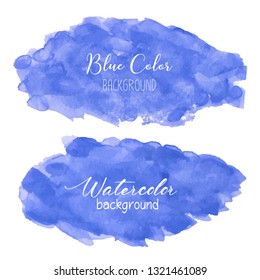 Blue abstract watercolor background. Watercolor element for card. Vector illustration.