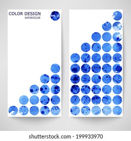 Blue abstract watercolor background. Vector.