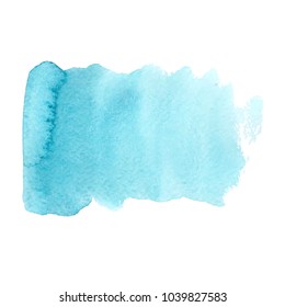 Blue abstract watercolor brush strokes painted background. Texture paper. Vector illustration.