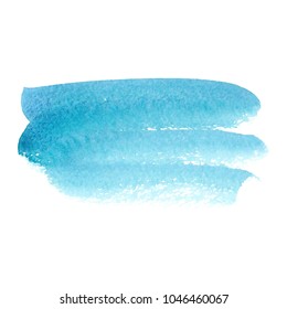 Blue abstract watercolor brush strokes painted background. Texture paper. Vector illustration.