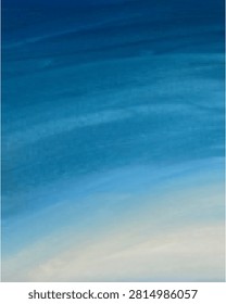 Blue Abstract Watercolor Gradient Background With Soft Ocean Texture and Calm Flowing Waves