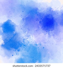 Blue abstract watercolor texture background vector