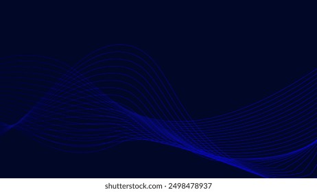 Blue abstract wave background with copy space.and Abstract Waving Line Particle Technology Background
