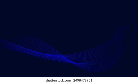 Blue abstract wave background with copy space.and Abstract Waving Line Particle Technology Background
