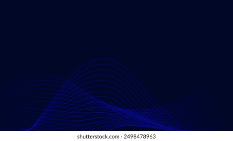 Blue abstract wave background with copy space.and Abstract Waving Line Particle Technology Background
