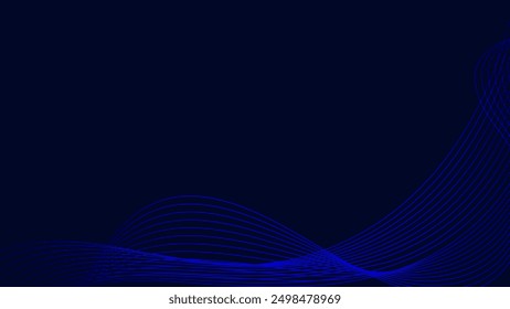 Blue abstract wave background with copy space.and Abstract Waving Line Particle Technology Background
