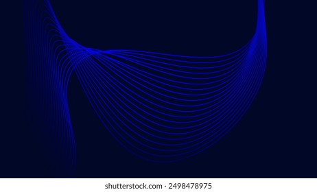 Blue abstract wave background with copy space.and Abstract Waving Line Particle Technology Background
