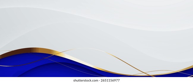 Blue Abstract Wave Background with Curved Lines and Modern Design
