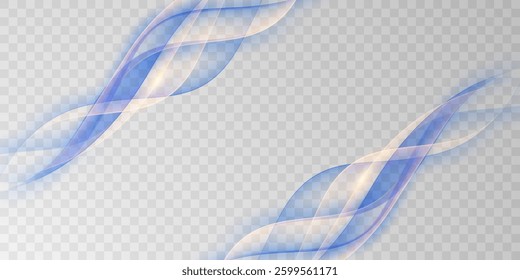 Blue abstract wave background with luxury golden elements vector illustration
