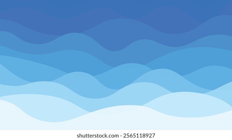 Blue abstract wave background. Ocean sea wave blue layered background