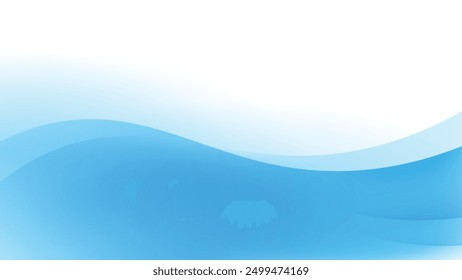 Blue abstract wave background with white empty space. modern concept