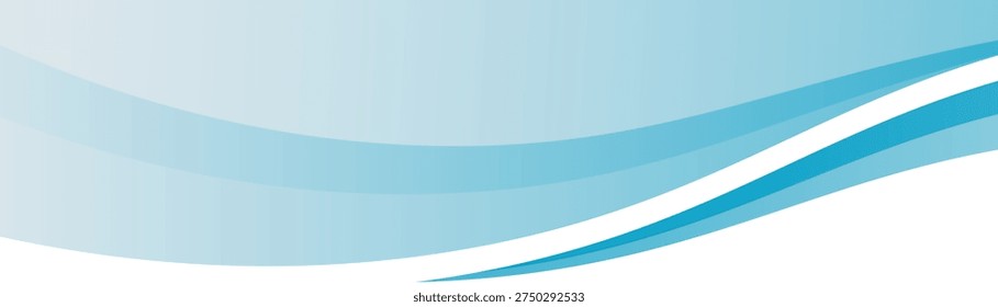 Blue Abstract Wave Banner Background With Smooth Curves and Gradient Design for Business and Webvector illustration eps10