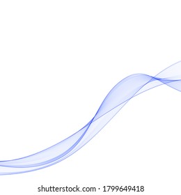 Blue abstract wave. Curved abstract lines
