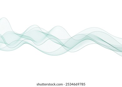 Blue abstract wave. Curves isolated on white background. Design element. Layout for advertising. eps 10