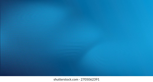 Blaue abstrakte Wellenpunkte Hintergrund mit futuristischen Tech-Muster für digitales Design eps10