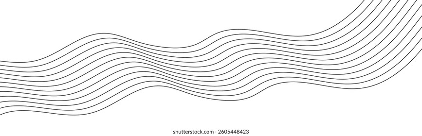 Blue abstract wave flow. Striped fluid wave line. Abstract line wave. Wave effect striped texture