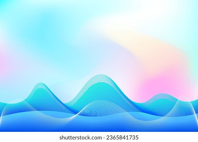 Blue abstract wave gradient business vector background