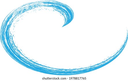 Blue Abstract Wave . Grunge Logo Element. Surfing Icon . Brush Stroke . Vector Illustration. 