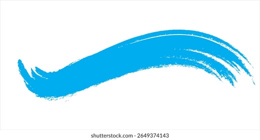 Blue Abstract Wave . Grunge Logo Element. Surfing Icon . Brush Stroke 