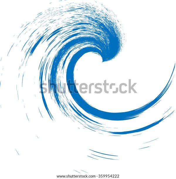 Blaue abstrakte Welle . Grunge Logo-Element. Stock ...