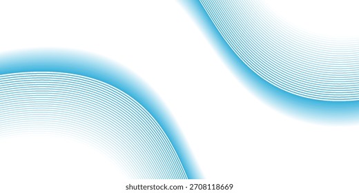 Blue abstract wave line background with smooth flowing curved stripes, modern minimal gradient motion design suitable for presentations, technology themes, business layouts, posters, and banners.