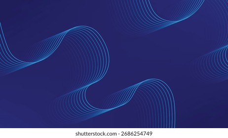 Blue Abstract Wave Lines Background Modern Digital Flow Design