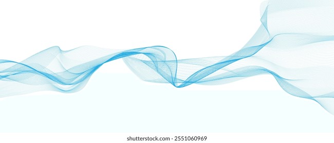 Blue abstract wave lines. Abstract wave design element.	
