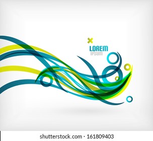 Blaue abstrakte Wellenlinien minimales Design