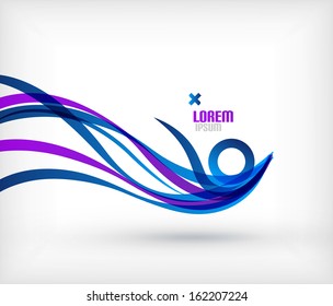 Diseño mínimo de líneas de onda abstractas azules