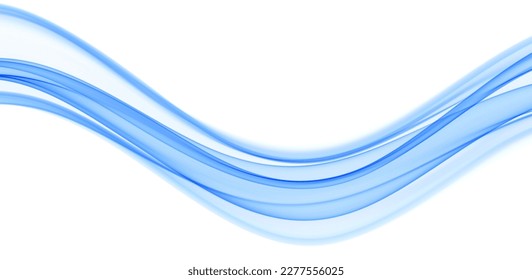 Blue abstract wave. Magic line design. Flow curve motion element. Neon gradient wavy illiustration.