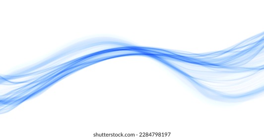 Ola abstracta azul. Diseño de la línea mágica. Elemento de movimiento de curva de flujo. Ilustración ondulada de gradiente neón.