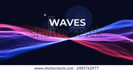 Blue abstract wave. Magic line design. Flow curve motion element. Neon gradient wavy illiustration. Stock photo © 