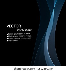 blue abstract wave on a black background.