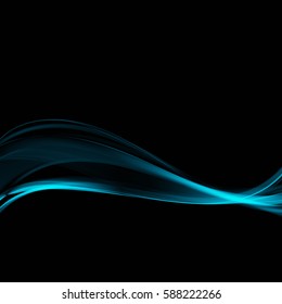 Blue abstract wave on a black background.