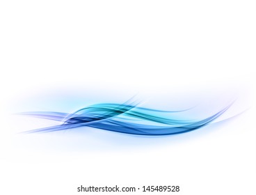 blue abstract wave on the white