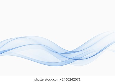 Blue abstract wave on a white background.