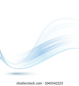 Blue abstract wave of smoke.Design element.