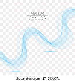 Blue abstract wave stream with shadow.