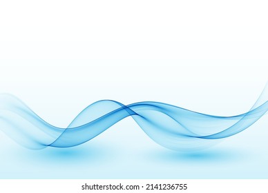 Blue abstract wave. Abstract vector background wave with shadow.