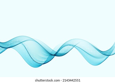 Blue abstract wave, abstract vector background wave