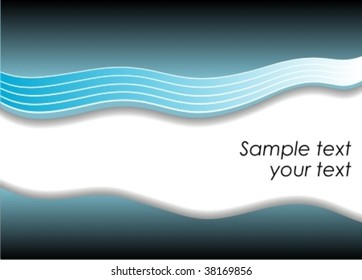 Blue abstract wave vector background for your business.