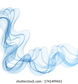 blue abstract wave. vector curved lines