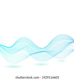 blue abstract wave. vector curved lines