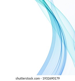 blue abstract wave. vector curved lines